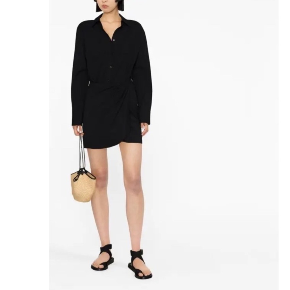 REFORMATION Black Weston Wrap Shirt‎ Dress Size 2